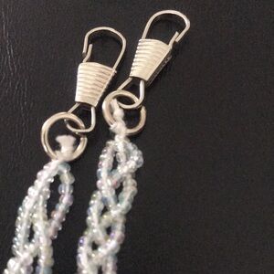 White braided beaded purse strap
